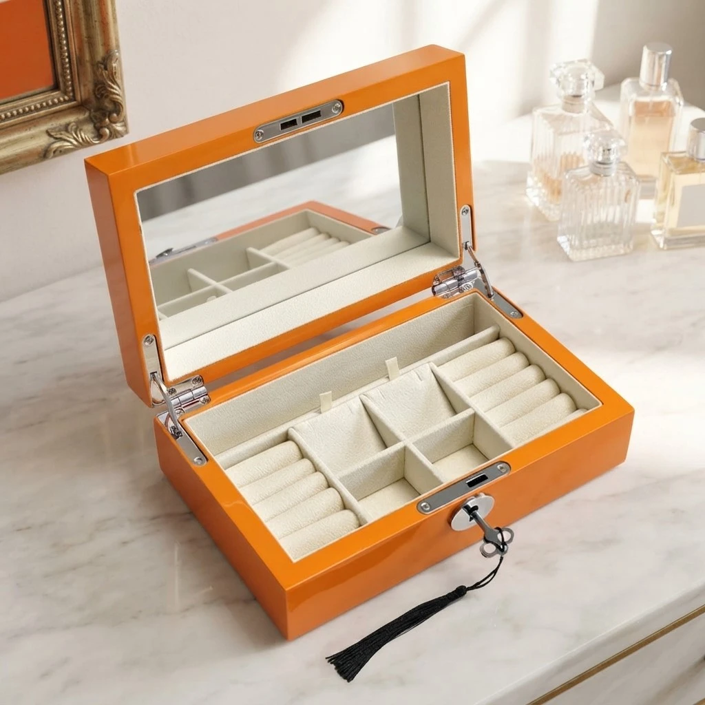 Wooden Jewelry Box with Key Wooden Jewelry Box with Key