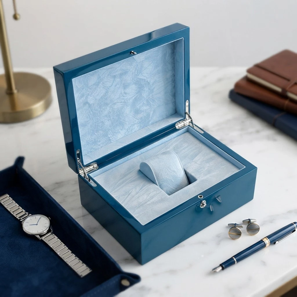 dark blue watch box dark blue watch box